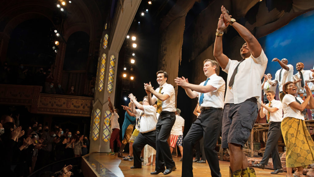 Kevin Clay - Cody Jamison Strand - Stephen Ashfield - The Book of Mormon - Broadway Reopening - 11/21 - Julieta Cervantes